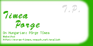 timea porge business card